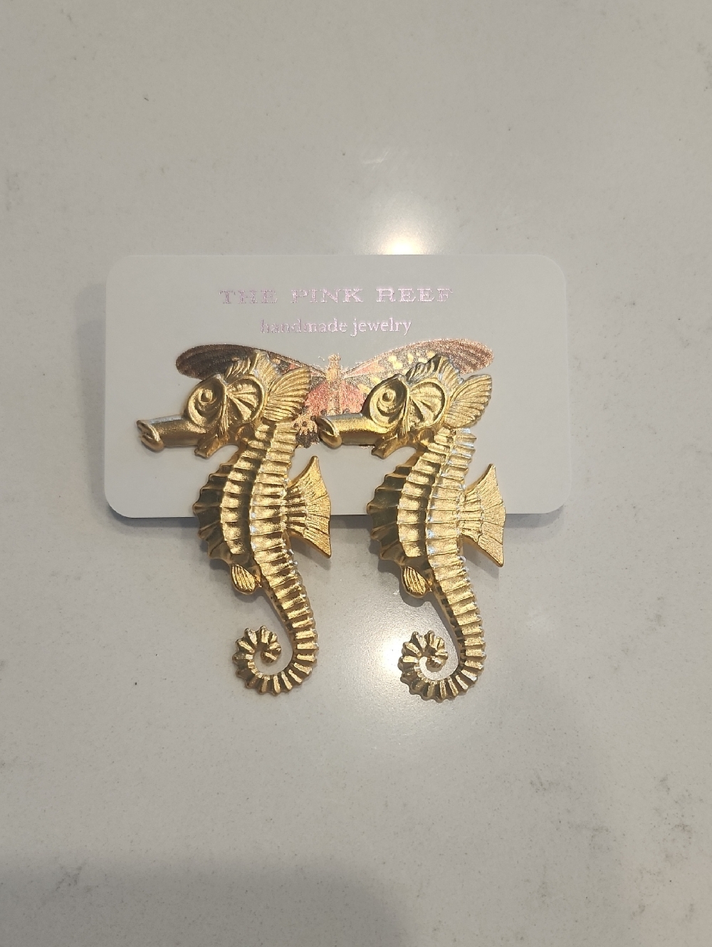 NWT - Gold Seahorse Drop Earrings